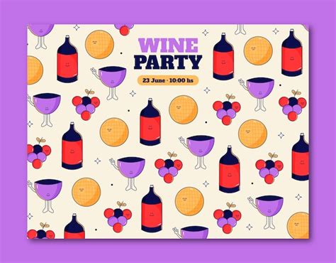 Free Vector Flat Design Wine Party Instagram Post