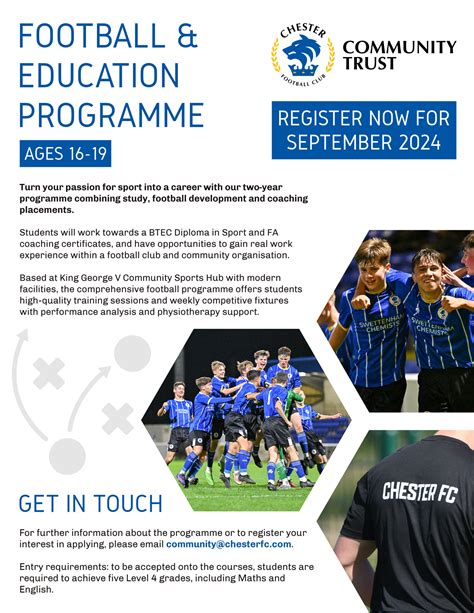 Post-16 Football Education Programme – Chester FC Community Trust