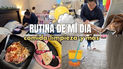 Rutina De D A Limpiando La Casa Lavando Doblando Ropa Comida