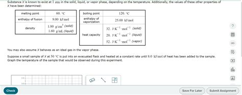 Solved Substance X Is Known To Exist At In The Solid Chegg