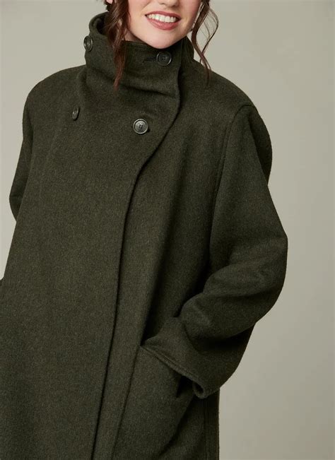 Pure New Wool Funnel Neck Coat Blarney