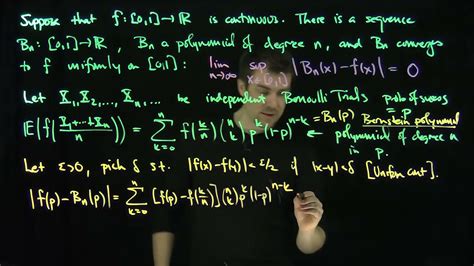 Weierstrass Approximation Theorem With Bernstein Polynomials Youtube