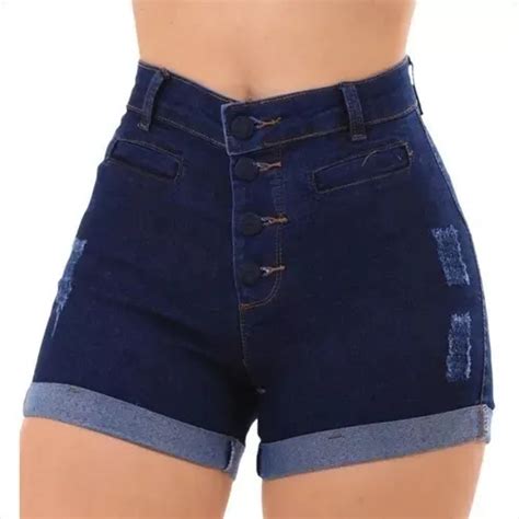 Short Jeans Feminino Curto Cintura Alta Feminina Rasgado Mercadolivre