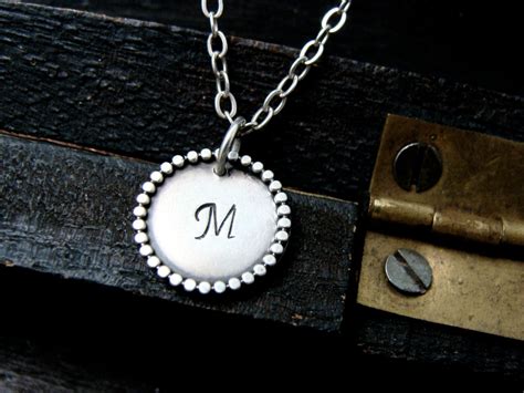 personalized initial pendant ... sterling silver pendant, layering ...