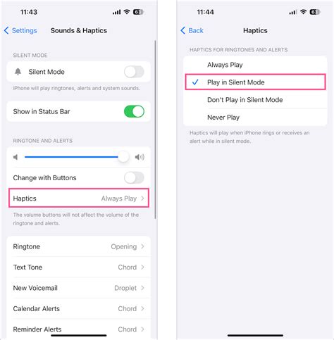how to get iphone to vibrate on silent