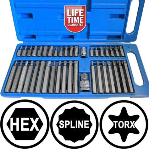 Hex Spline Torx Star Bit Set 1 2 3 8 Dr TORX HEX SPLINE Sockets