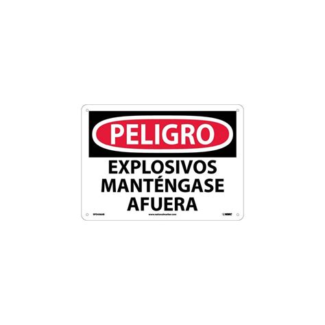 Nmc Spd Danger Explosives Keep Out Sign Spanish X