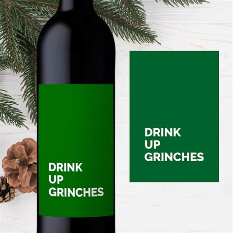 Christmas Wine Bottle Label Funny Holiday Wine Label Etsy