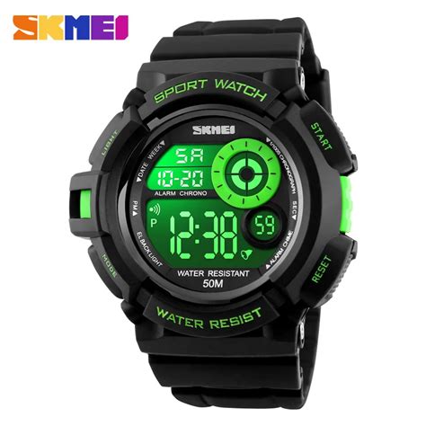 SKMEI Men Women Sport Watch Big Dial Digital Wristwatch 7 Colors EL