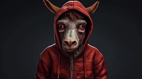 Premium AI Image | Donkey with a hoodie and a hoodie