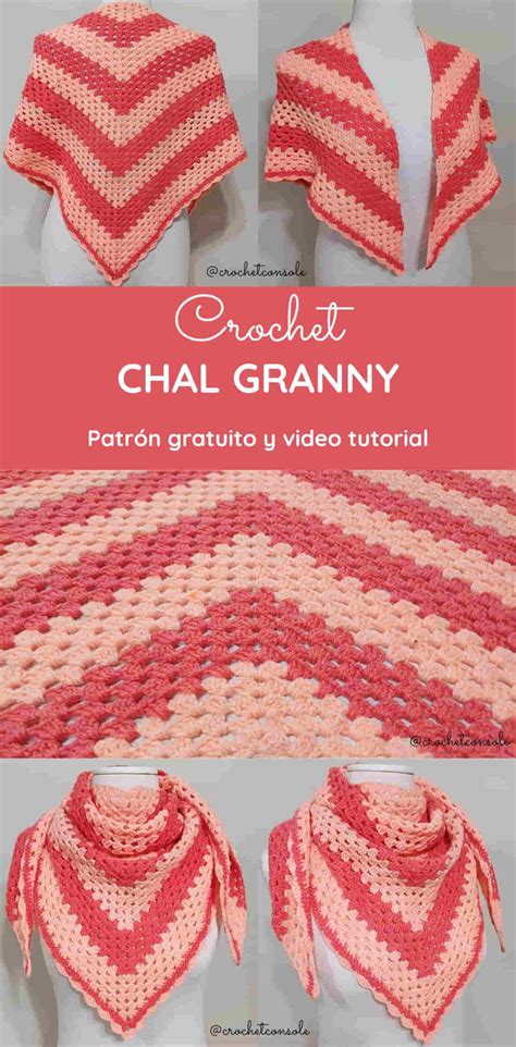 Chal O Bufanda Triangular A Crochet En Punto Granny Crochet Con Sole