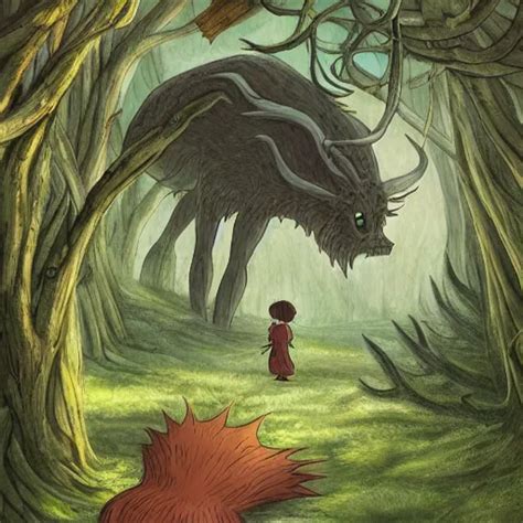 Creature In The Forest In The Ghibli Artstyle Art 8k Stable