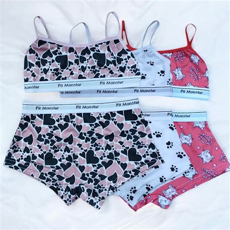 Kit Conjunto Infantil Top e Calcinha Box Juvenil Moda Íntima Lingerie Menina Moça Barato