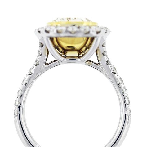 5.32ct Fancy Yellow Oval Cut Diamond Engagement Ring