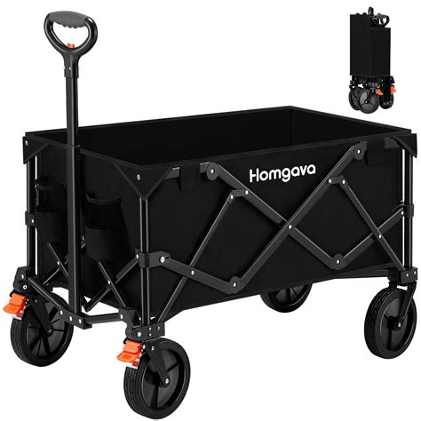 Homgava Collapsible Folding Wagon Cart Heavy Duty Garden Cart With All