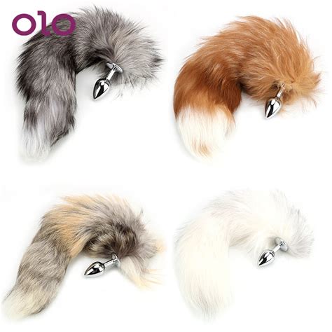 Olo Smooth Touch Anal Beads Sex Toys For Women Man Gay Anus Dilator Anus Stimulator Fox Tail