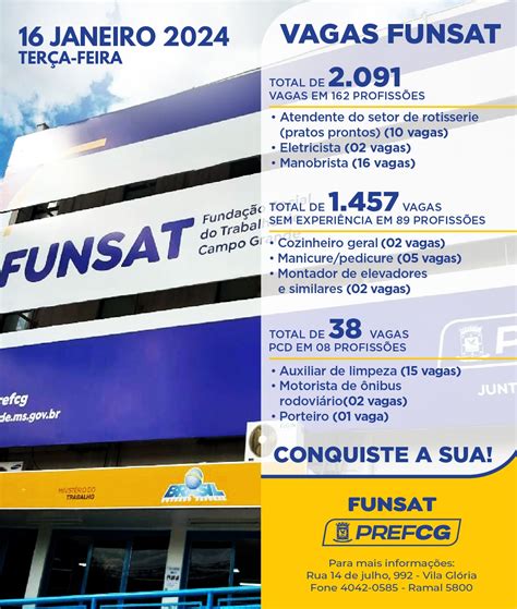 Funsat Anuncia Mais De 2 Mil Vagas De Emprego Em 214 Empresas Nesta