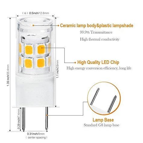 Led G8 Light Bulb G8 Gy8 6 Bi Pin Base Led Warm White 3000k 5 G8 Warm White Ebay