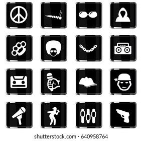 Rap Hip Hop Music Icon Set Stock Vector Royalty Free 1534938002