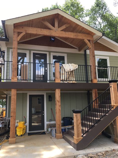 Peak Living Inc 2 Storey Timber Frame Deck Timber Frame Porch Deck