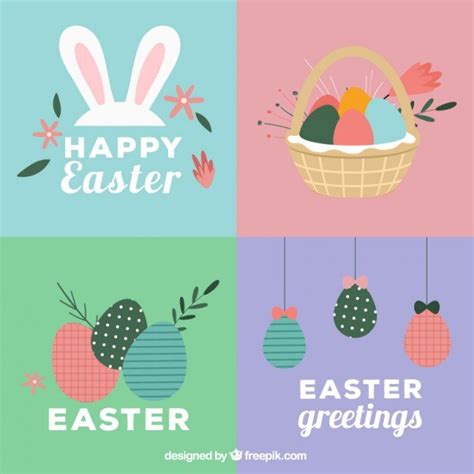 Free Vector Easter Cards Set