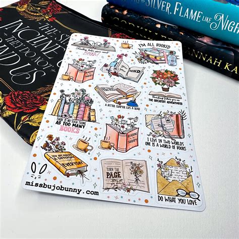 BOOK Stickers 3 Book Stickers Quote Reading Sticker Sheet - Etsy