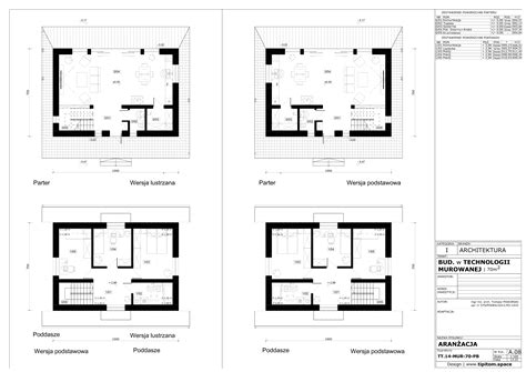 TT 14 KUBUŚ Murowany 70m2 zabudowy Projekty domów 70m2