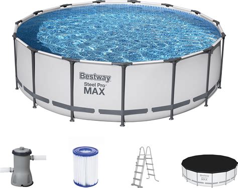 Bestway Steel Pro MAX Frame Pool Komplett Set mit Filterpumpe Ø 427 x