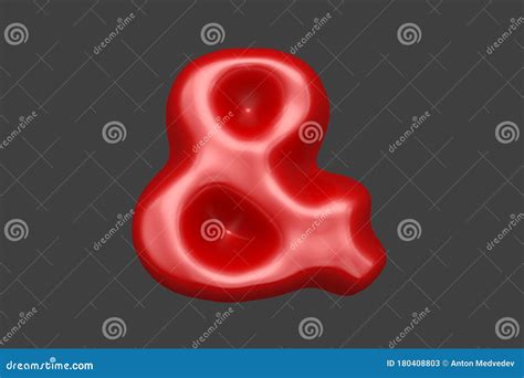 Ampersand Isolated On White Made Of Purple Jelly And Yellow Tentacles