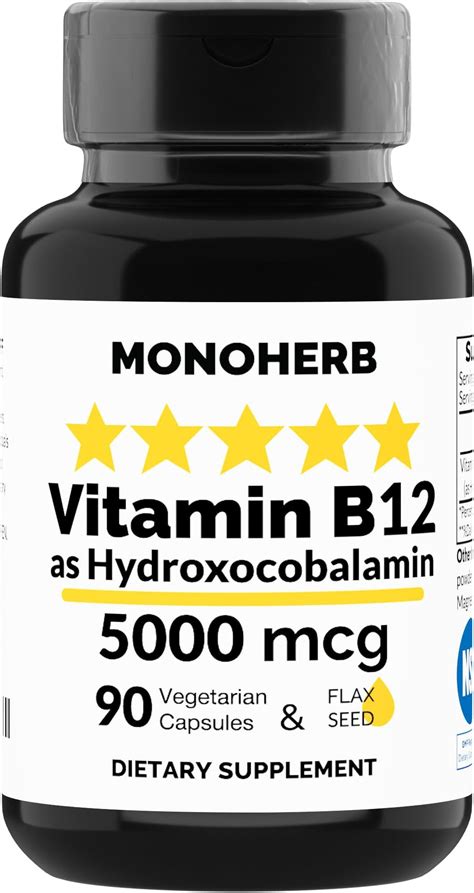 Monoherb Hydroxo B12 Vitamin 5000mcg Hydroxocobalamin