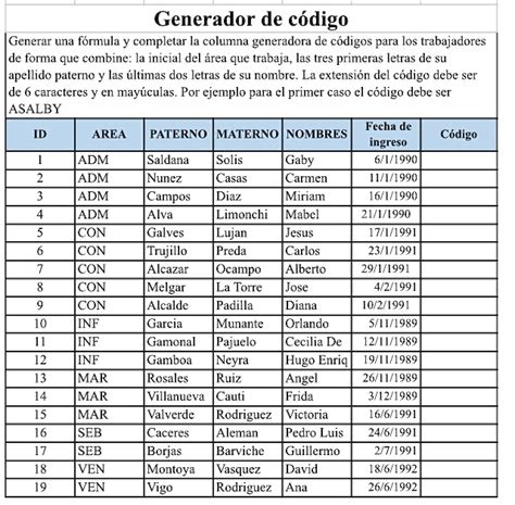 Solved Generador de código Generar una fórmula y completar la columna