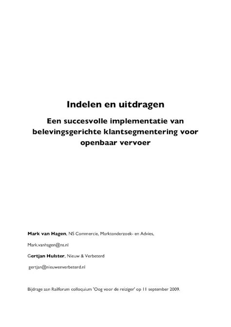 PDF Een Succesvolle Implementatie Van En Uitdragen Een Succesvolle