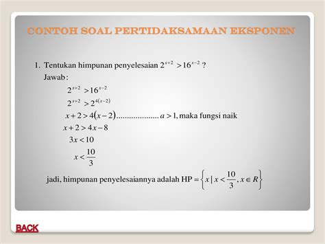 Contoh Soal Dan Jawaban Pertidaksamaan Eksponen