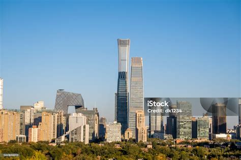 Beijing City Skyline Stock Photo - Download Image Now - Aerial View ...