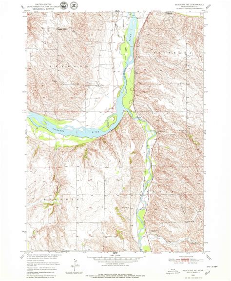 Classic USGS Verdigre NE Nebraska 7.5'x7.5' Topo Map – MyTopo Map Store