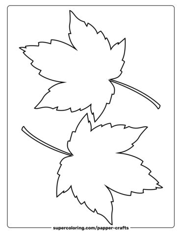 2 Leaves of Sycamore Template | Free Printable Papercraft Templates