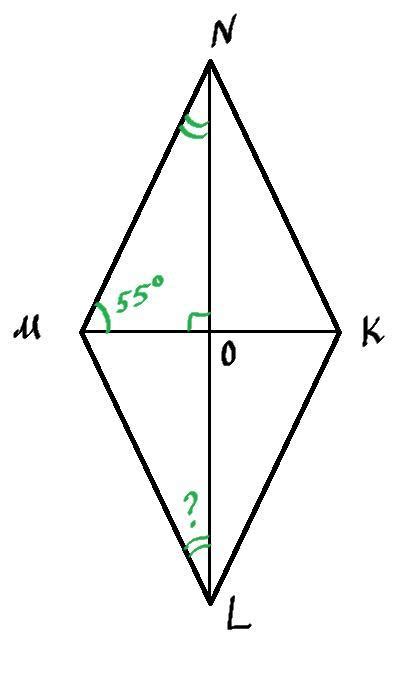 Реши задачу M N K L MNKL ромб N M K 55 NMK 55
