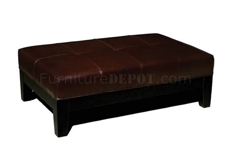 Brown Color Contemporary Leather Ottoman