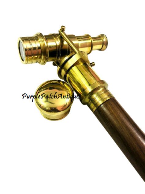 Personalzed Nautical Brass Telescope Handle Walking Stick 39 Etsy