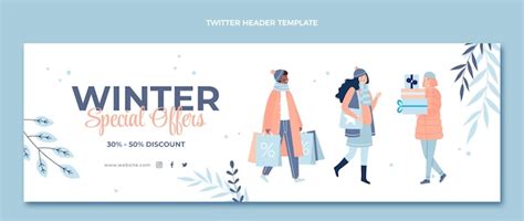 Free Vector Flat Winter Twitter Header