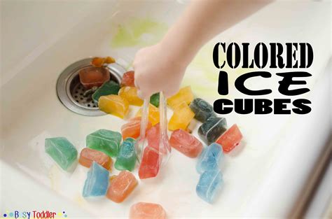 Colored Ice Cubes - Busy Toddler