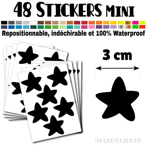 Etoiles Cm Stickers Mini Gommettes Couleur Noir