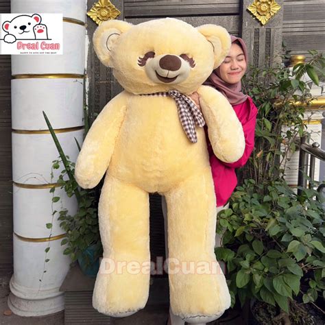 Jual Boneka Teddy Bear Beruang Super Besar Jumbo Big Fluffy Syal 1 2