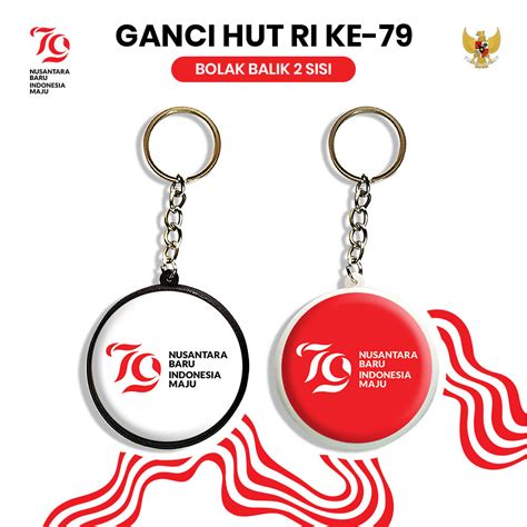 Jual Gantungan Kunci Hut Ri Indonesia Merdeka Souvenir Ganci Bulat