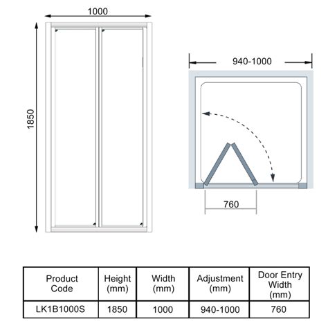 Lakes Classic Bi Fold Shower Door 1000mm Lk1b1000s