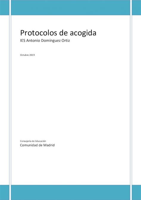 PDF Protocolos de acogida 2019 10 29 IES Antonio Domínguez