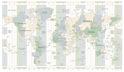 Carte Mondiale Des Fuseaux Horaires Carte D Taill E Du Monde Avec Les