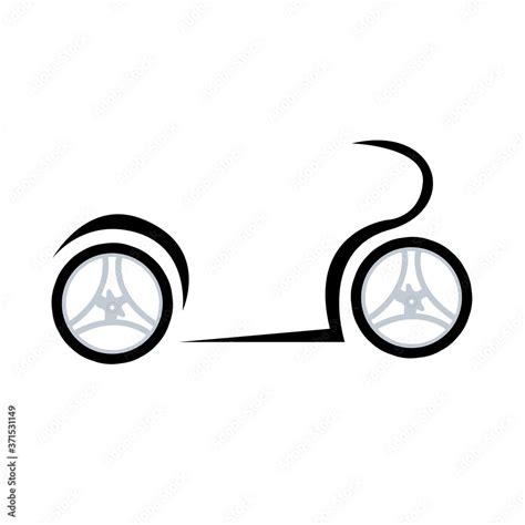 black motorcycle silhouette illustration and white background Stock ...