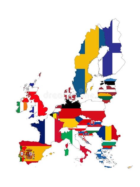 Carte Des Pays De L union Européenne Avec Le Drapeau National Brexit