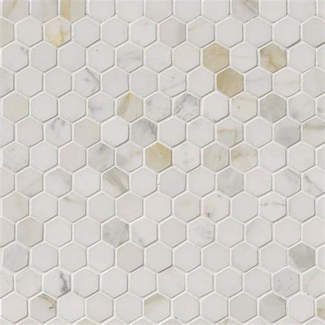 Calacatta Gold Italian Marble Hexagon X Polished Mosaic Tile